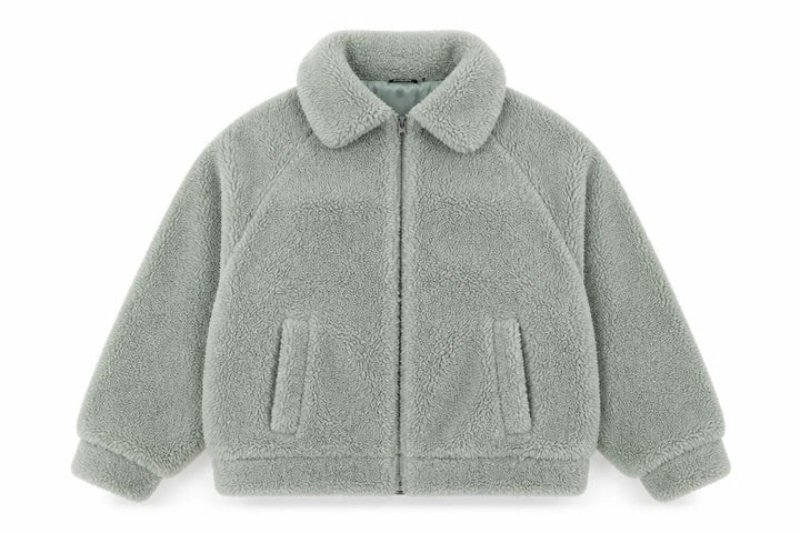 Boohoo Women’s Green Fleece Bomber Jacket Size 10