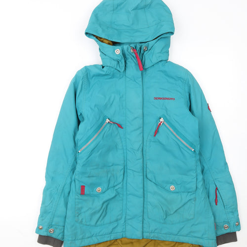 Didriksons Girls Blue Waterproof Hooded Parka Coat 11-12 Years