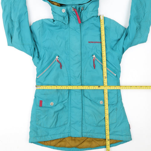 Didriksons Girls Blue Waterproof Hooded Parka Coat 11-12 Years