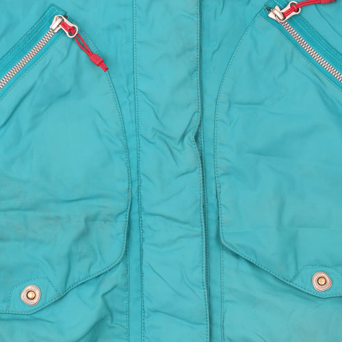 Didriksons Girls Blue Waterproof Hooded Parka Coat 11-12 Years