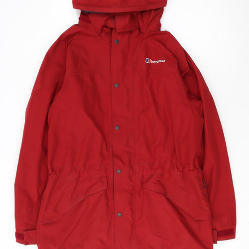 Berghaus Men's Red Waterproof Parka Jacket Size S Hooded Outdoor