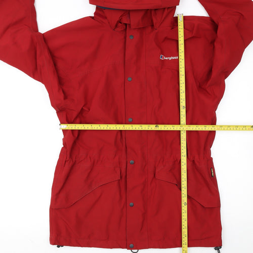Berghaus Men's Red Waterproof Parka Jacket Size S Hooded Outdoor