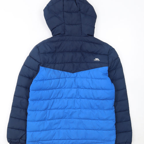 Trespass Boys Blue Hooded Puffer Jacket 9-10 Years Water Resistant