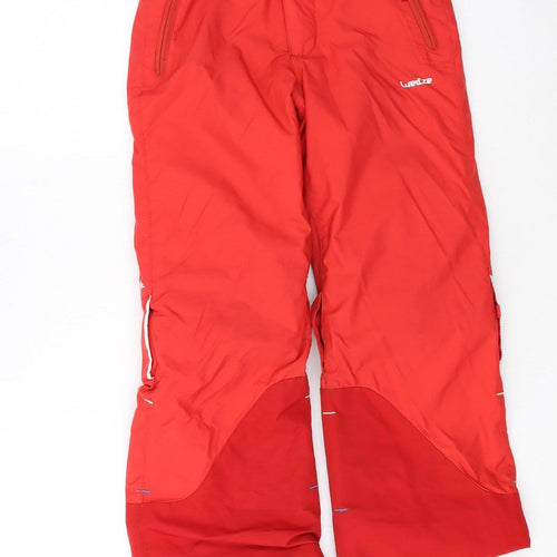 Wedze Boys Red Waterproof Insulated Snow Pants 6 Years Winter Ski Trousers