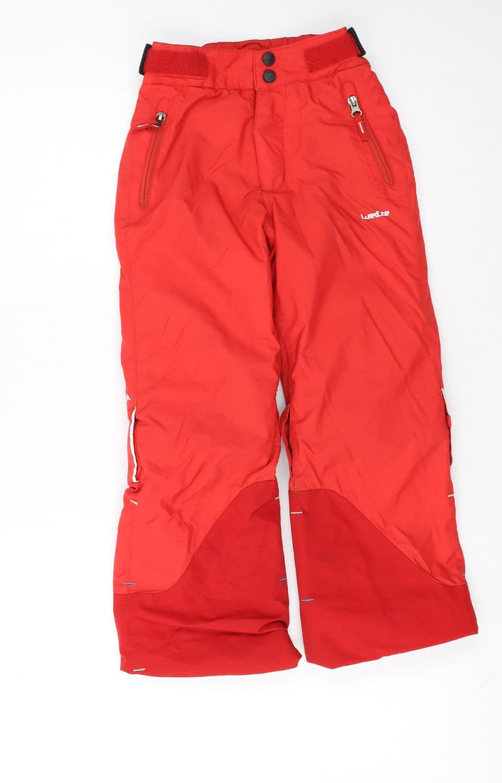 Wedze Boys Red Waterproof Insulated Snow Pants 6 Years Winter Ski Trousers
