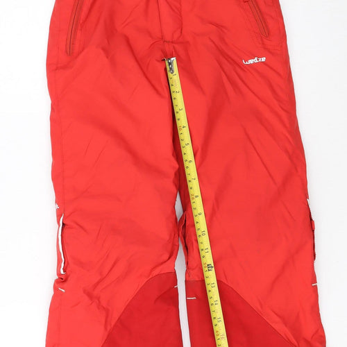Wedze Boys Red Waterproof Insulated Snow Pants 6 Years Winter Ski Trousers