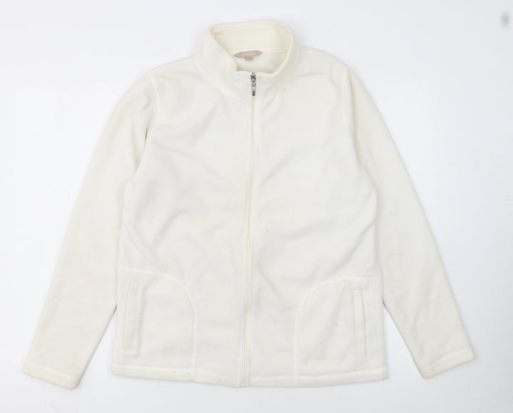 Anthology Women’s White Fleece Full Zip Jacket Size 18/14