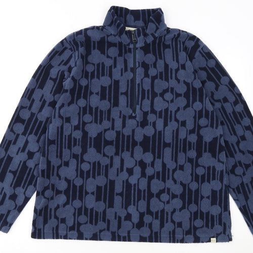 Orla Kiely x Regatta Women's Blue 1/2 Zip Fleece Pullover UK 16
