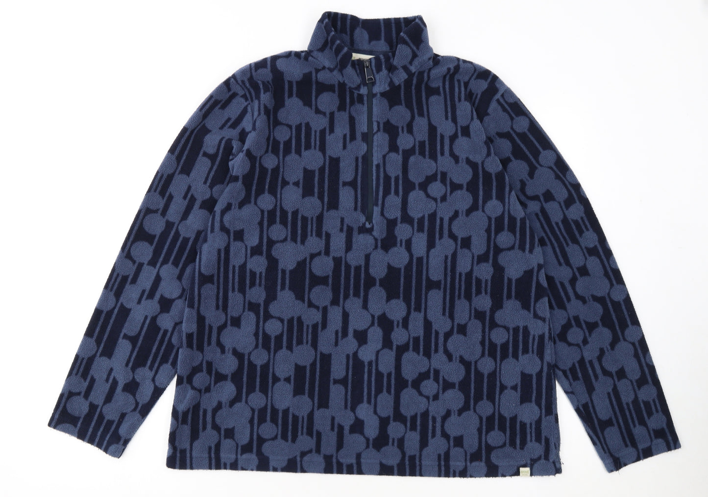 Orla Kiely x Regatta Women's Blue 1/2 Zip Fleece Pullover UK 16