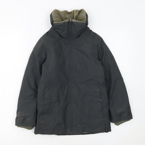 Fouganza Boys Black Water Resistant Lined Riding Parka Jacket 6 Years