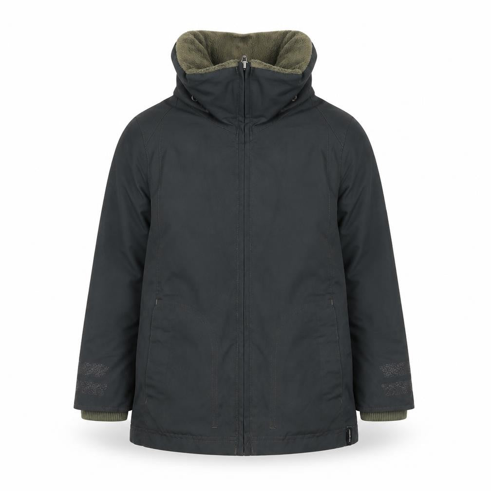 Fouganza Boys Black Water Resistant Lined Riding Parka Jacket 6 Years