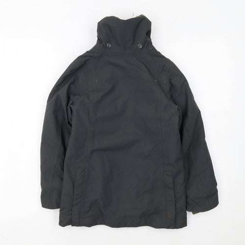 Fouganza Boys Black Water Resistant Lined Riding Parka Jacket 6 Years