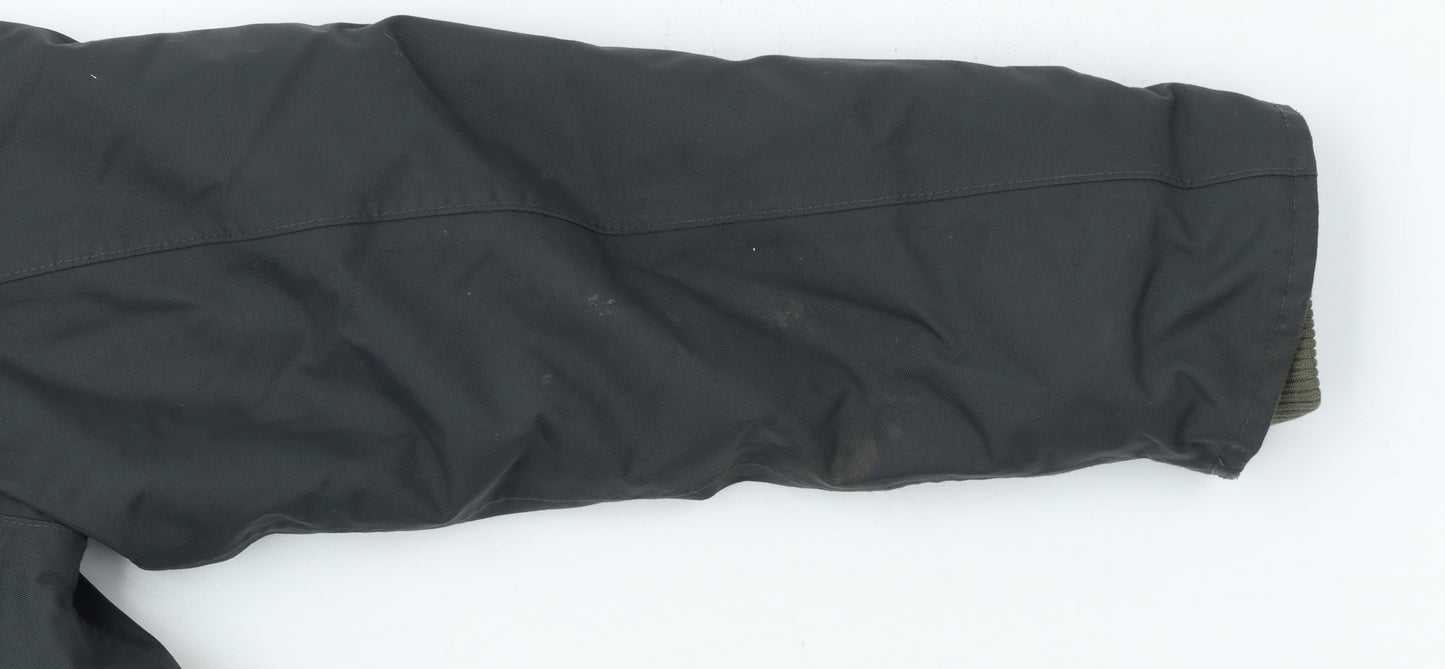 Fouganza Boys Black Water Resistant Lined Riding Parka Jacket 6 Years