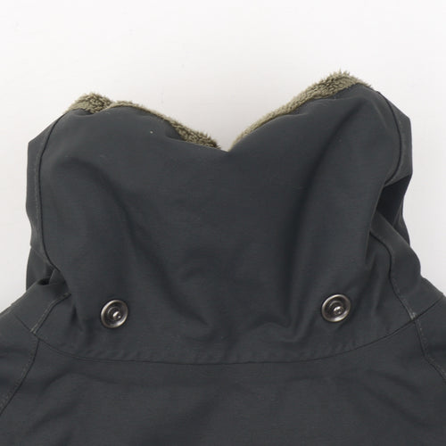 Fouganza Boys Black Water Resistant Lined Riding Parka Jacket 6 Years