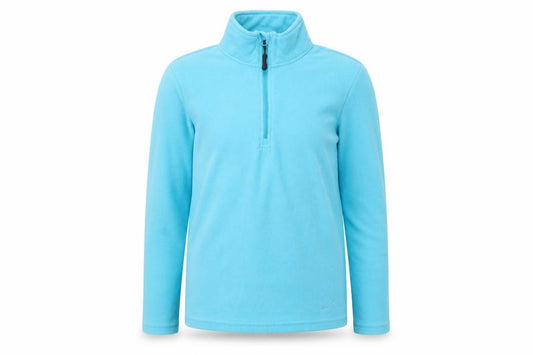 Front view of Peter Storm girls’ blue fleece 1/2 zip pullover sweatshirt, size 10, years