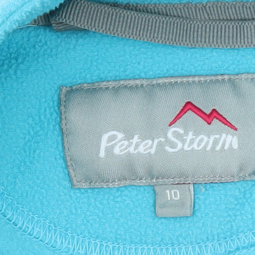 Peter Storm Girls Blue Fleece 1/2 Zip Pullover Sweatshirt Size 10 Years
