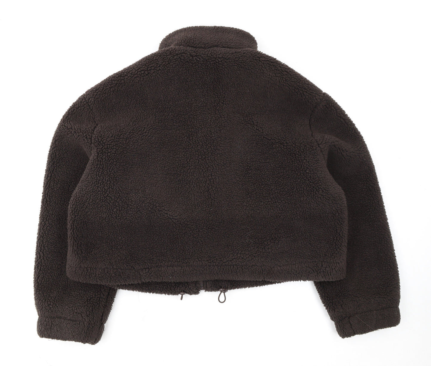 Primark Womens Brown Fleece Cropped Zip Jacket L