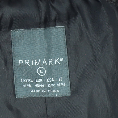 Primark Womens Brown Fleece Cropped Zip Jacket L