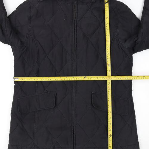 JFW Women Black Quilted Hooded Puffer Jacket Size 16