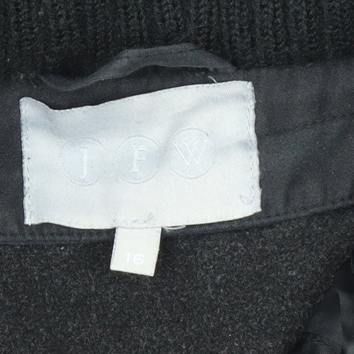 JFW Women Black Quilted Hooded Puffer Jacket Size 16
