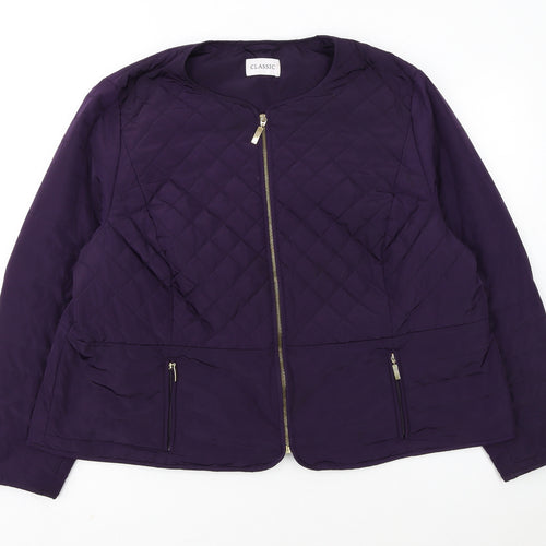 Marks and Spencer Women’s Purple Quilted Zip Jacket Size 24