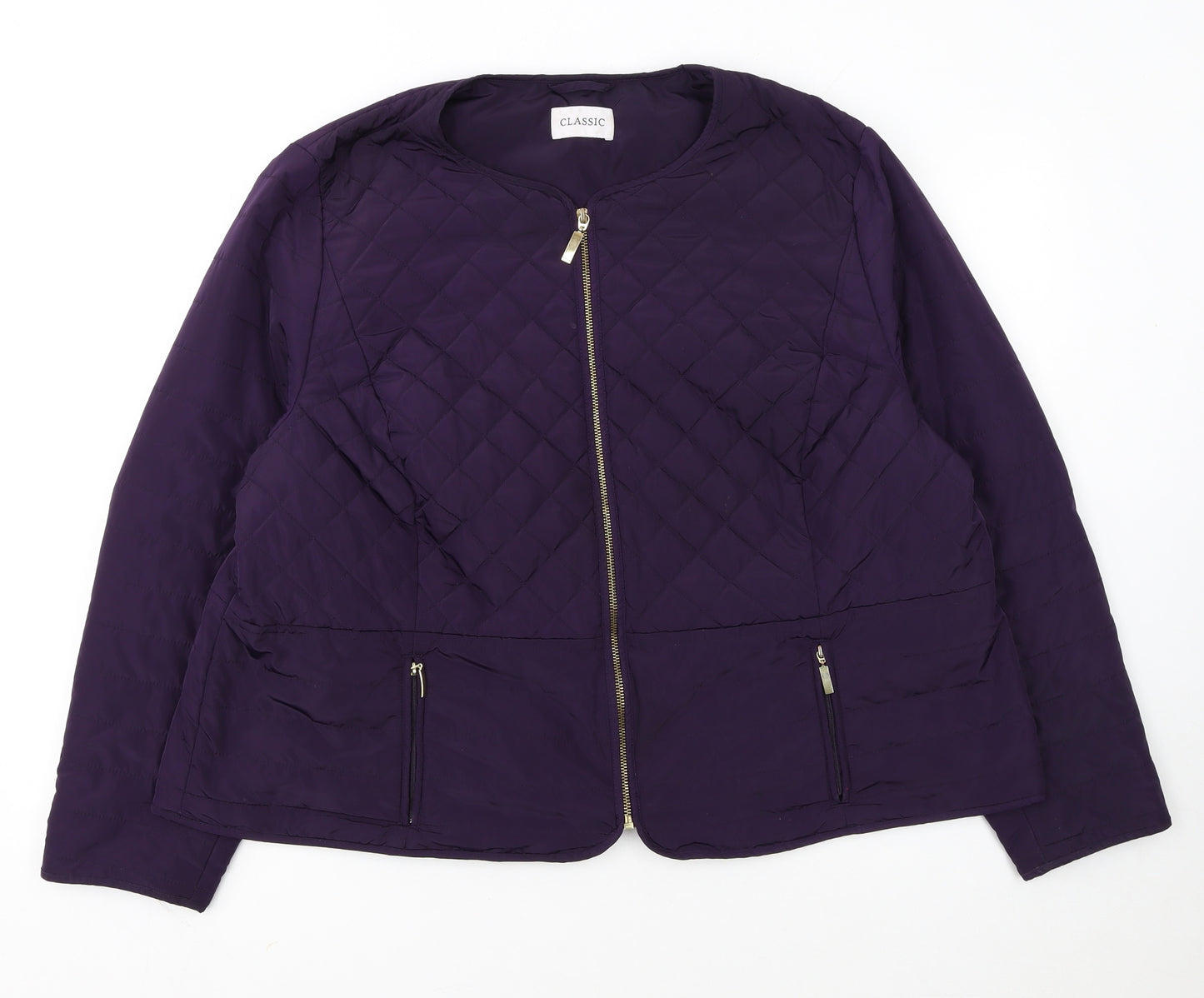 Marks and Spencer Women’s Purple Quilted Zip Jacket Size 24