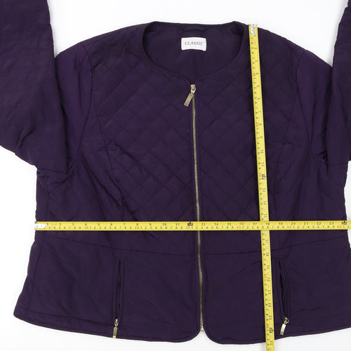 Marks and Spencer Women’s Purple Quilted Zip Jacket Size 24