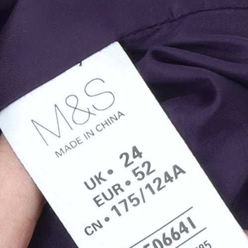 Marks and Spencer Women’s Purple Quilted Zip Jacket Size 24