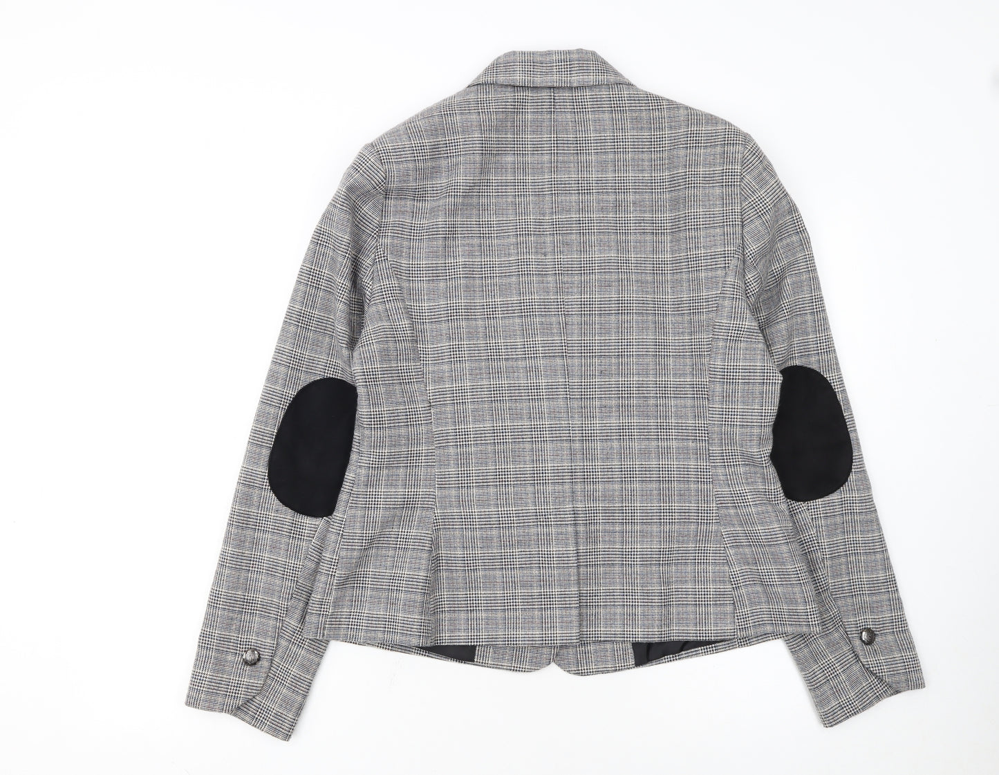 Tu Women Grey Check Single-Breasted Suit Jacket Size 14