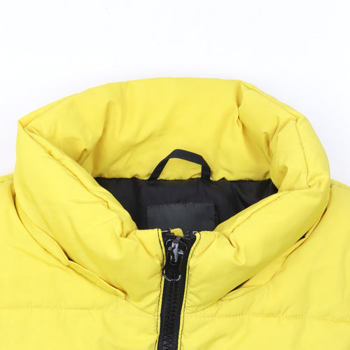 Primark Mens Black Yellow Puffer Jacket XL Winter Polyester