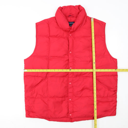 Lands' End Men's Red Puffer Waistcoat L 42in Quilted Down Vest