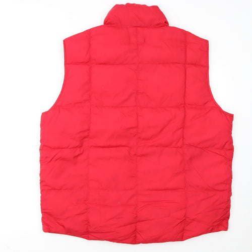 Lands' End Men's Red Puffer Waistcoat L 42in Quilted Down Vest