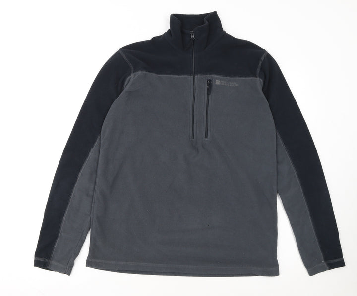 Mountain Warehouse Men’s Grey 1/2 Zip Fleece Pullover Sweatshirt S