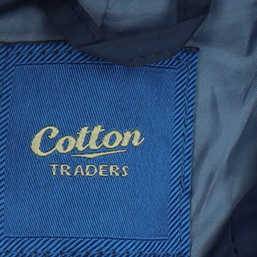 Cotton Traders Women's Blue Size 10 Long Hooded Quilted Puffer Coat