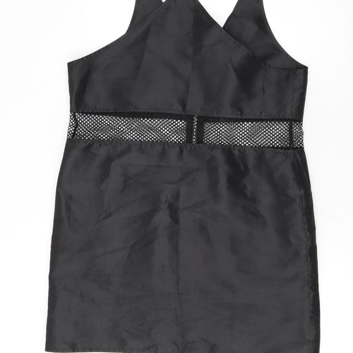 The Ragged Priest Women's Black Mesh Zip Pinafore Dress Size M