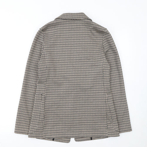 H&M Women’s Brown Houndstooth Petite Blazer Jacket UK 6P Classic Workwear