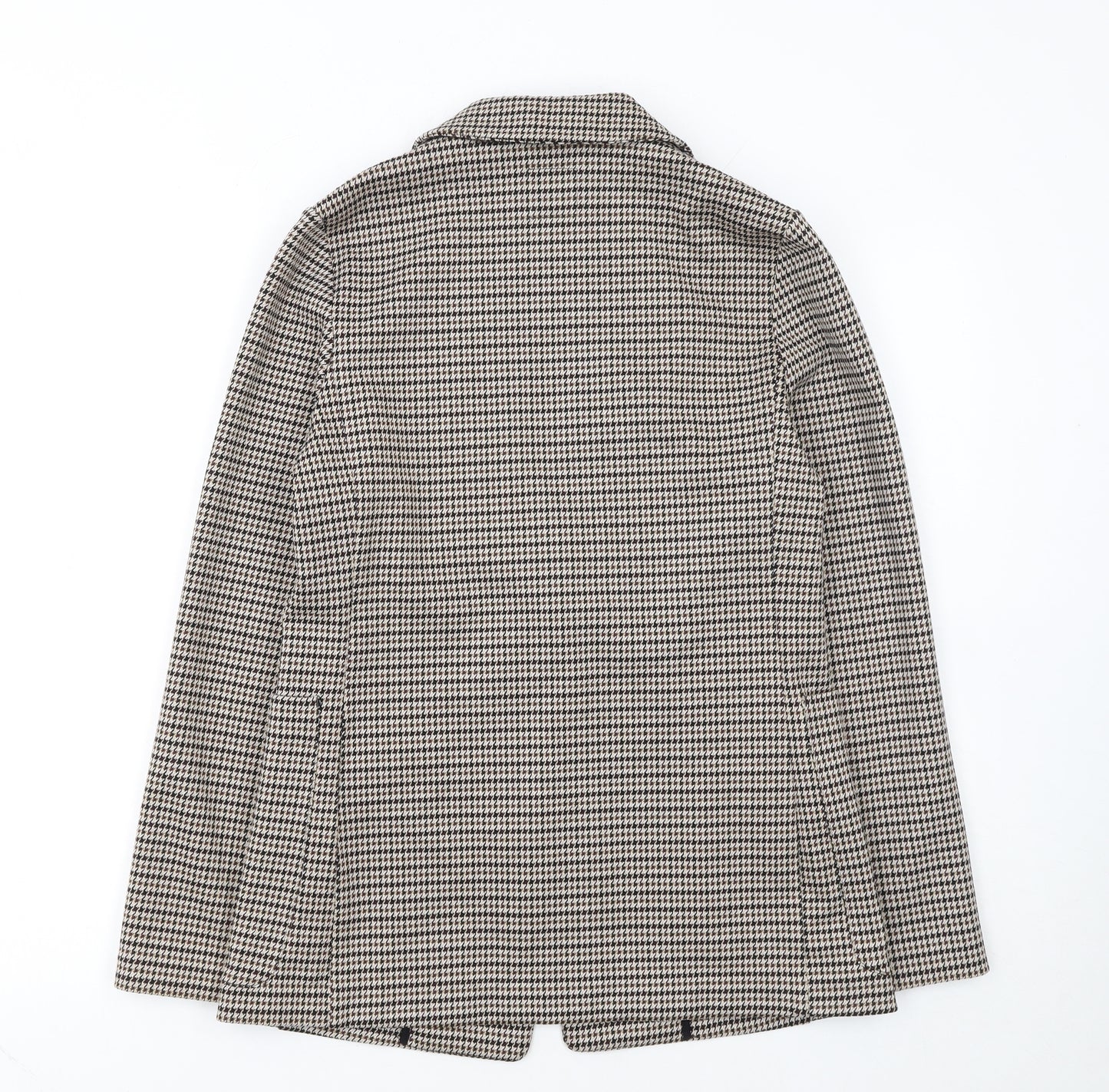 H&M Women’s Brown Houndstooth Petite Blazer Jacket UK 6P Classic Workwear