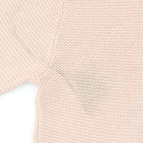H&M Women’s Pink Roll Neck Chunky Knit Jumper Size 12