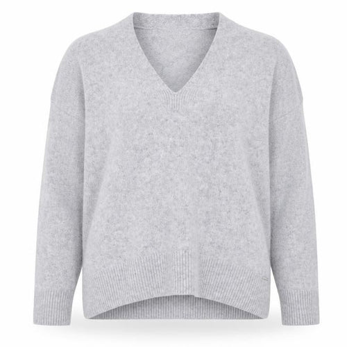 Superdry Women Grey Wool Blend V-Neck Long Sleeve Jumper Size 6