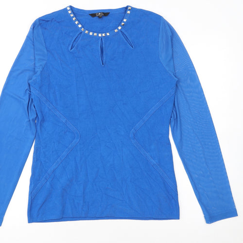 Star by Julien Macdonald Blue Studded Crew Neck Womens Size 16 Jumper