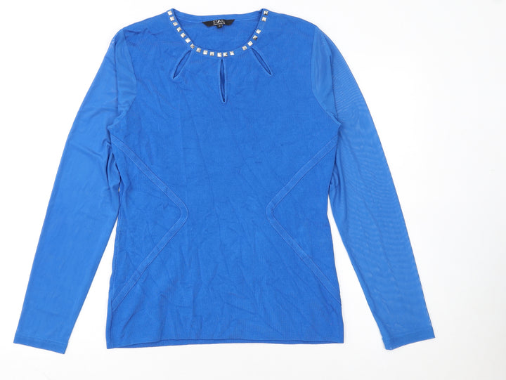 Star by Julien Macdonald Blue Studded Crew Neck Womens Size 16 Jumper