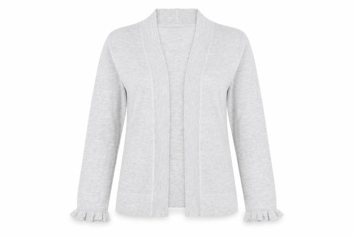 Wallis Women Grey Metallic Knit Long Sleeve Open Cardigan Size S