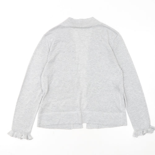 Wallis Women Grey Metallic Knit Long Sleeve Open Cardigan Size S