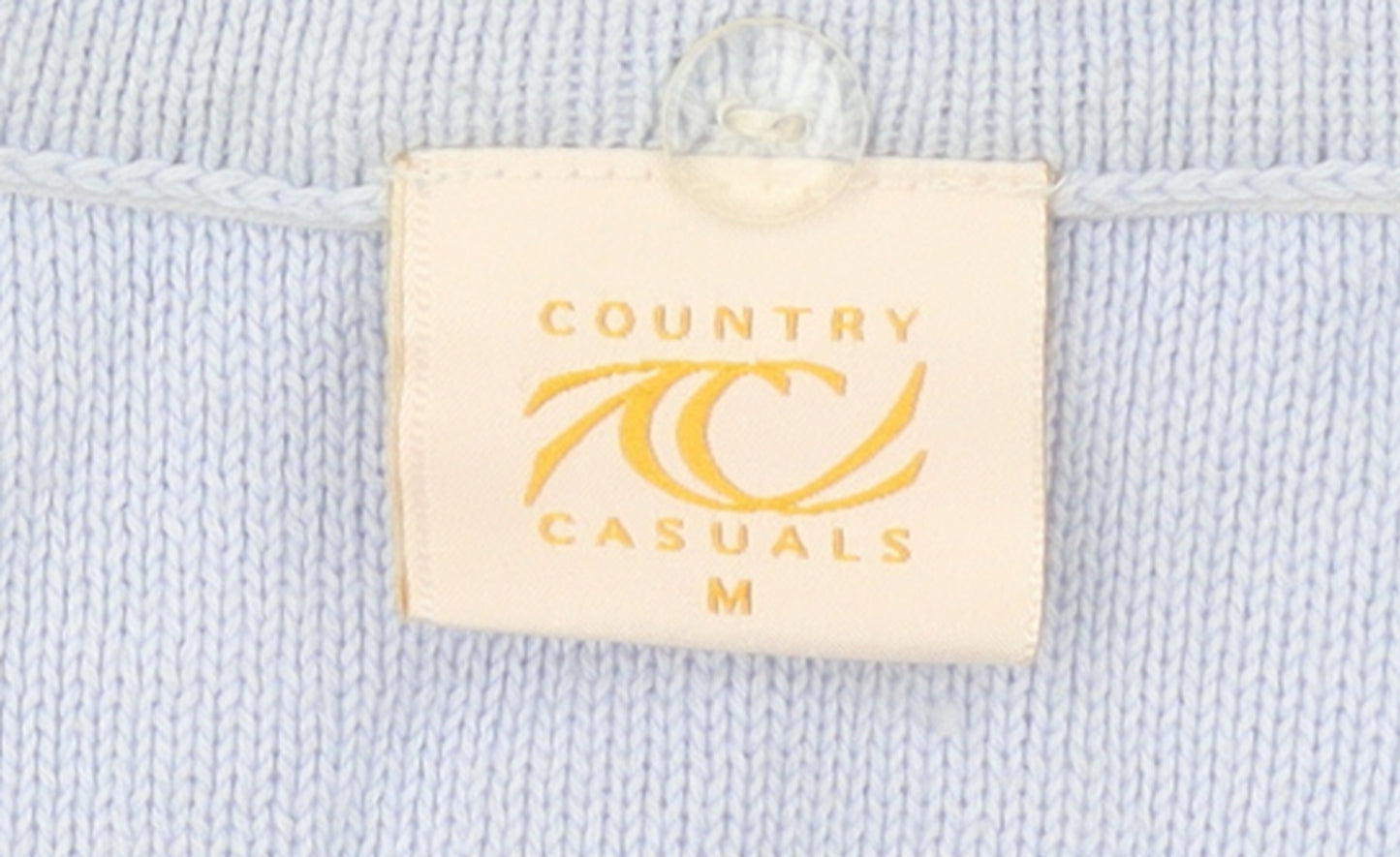 Country Casuals Women Blue Cotton Cable-Knit Jumper M