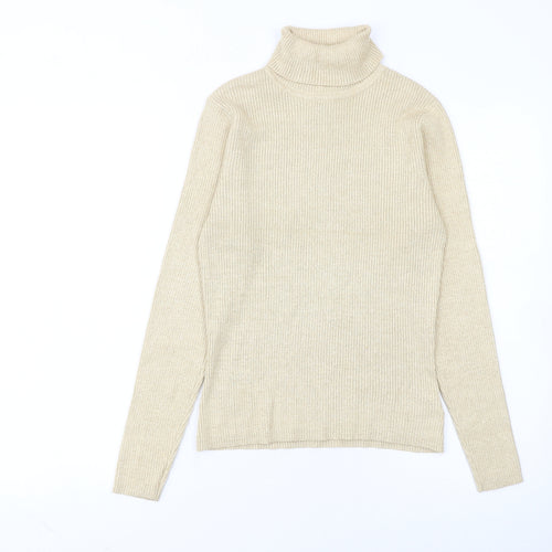 Worthington Women's Beige Roll Neck Knit Jumper Size S