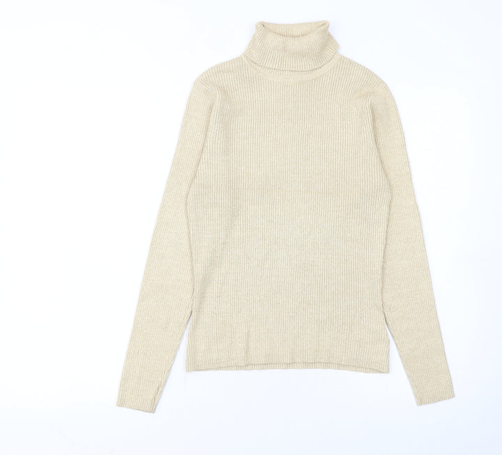 Worthington Women's Beige Roll Neck Knit Jumper Size S