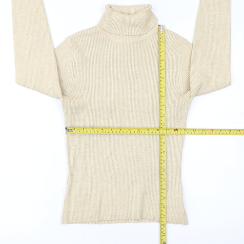 Worthington Women's Beige Roll Neck Knit Jumper Size S