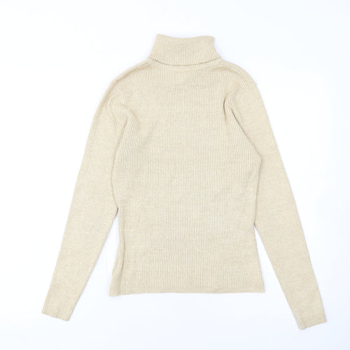 Worthington Women's Beige Roll Neck Knit Jumper Size S