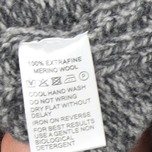 Charles Tyrwhitt Women’s Grey Merino Wool Roll Neck Cable Jumper L