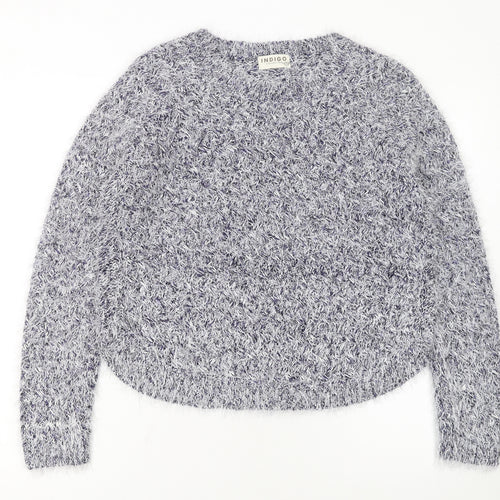 Marks and Spencer Women's Grey Fluffy Knit Jumper Size 12